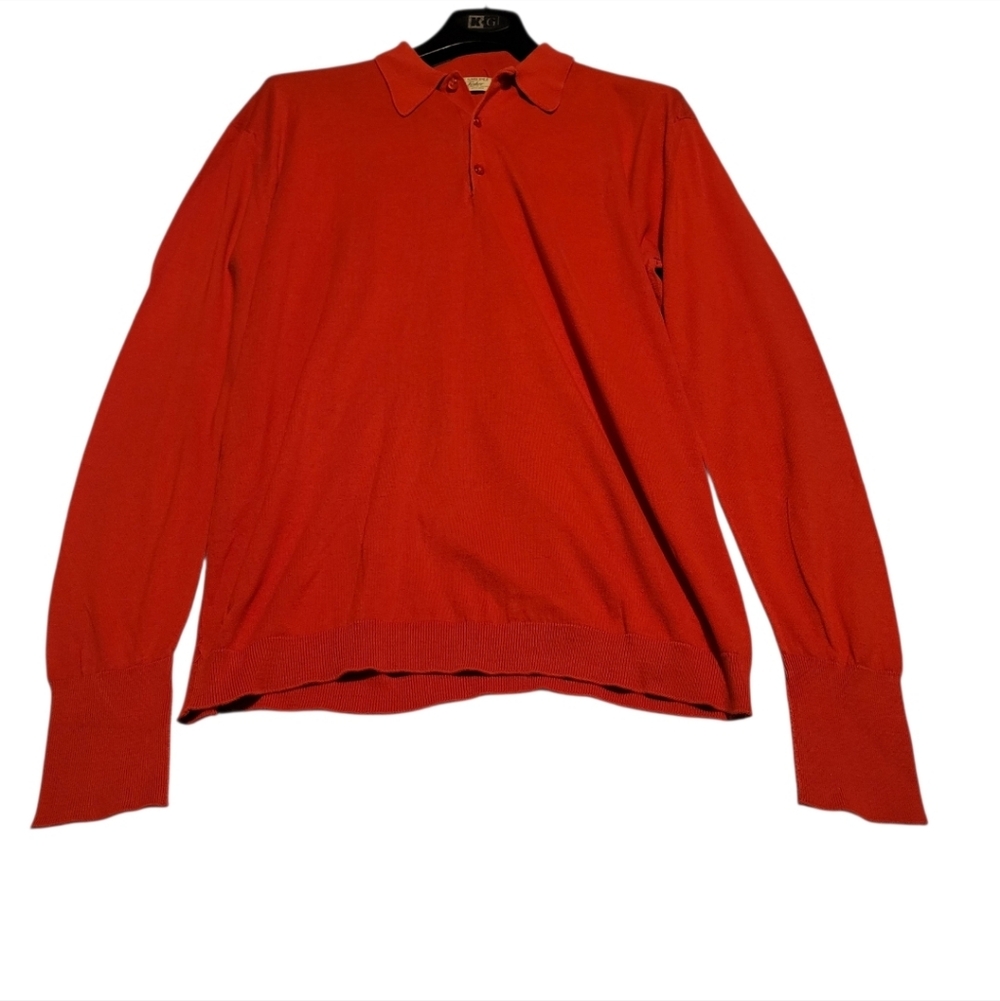 Vtg John Smedley England  Men  For S. Fisher Polo Sea Cotton Sweater Sz  42 (XL)